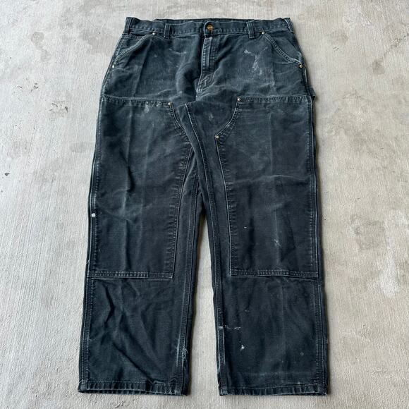 Vintage Y2K Carhartt black double knee work wear carpenter pants